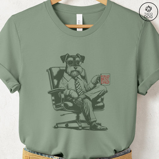 Schnauzer World's Best Dad Mug T-Shirt Sage Taco-Dog