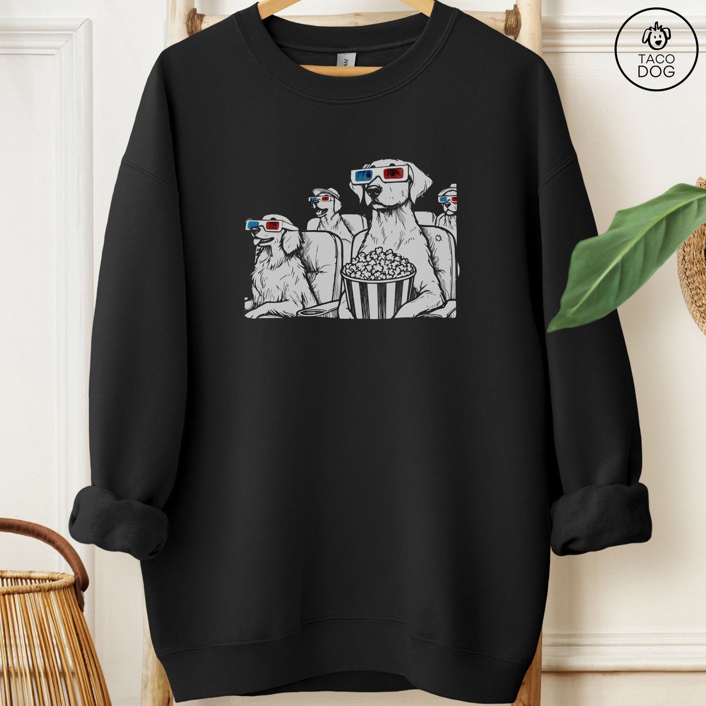 3-D Glasses Movie Dogs Cinema Sweatshirt
