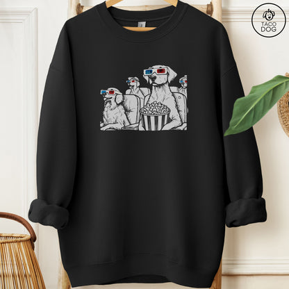 3-D Glasses Movie Dogs Cinema Sweatshirt