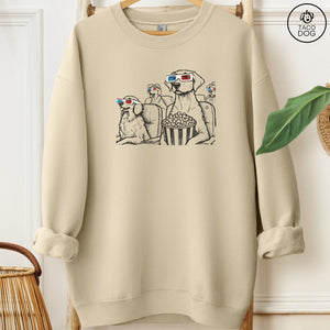 3-D Glasses Movie Dogs Cinema Sweatshirt Sand Taco-Dog