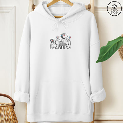 3-D Glasses Movie Theater Dogs Hoodie