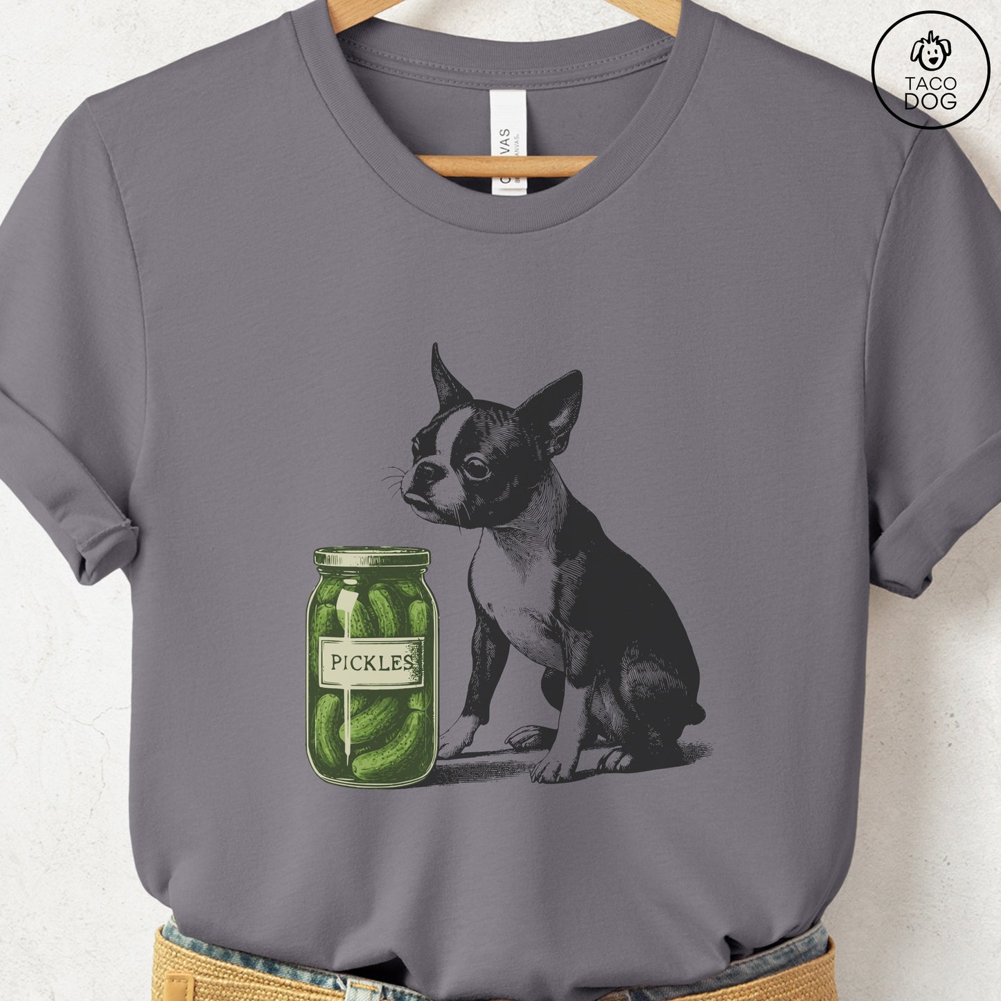 Boston Terrier Pickles T-Shirt Storm Taco-Dog