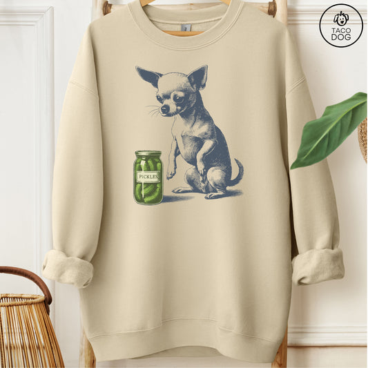 Chihuahua Pickles Sweatshirt Sand Taco-Dog
