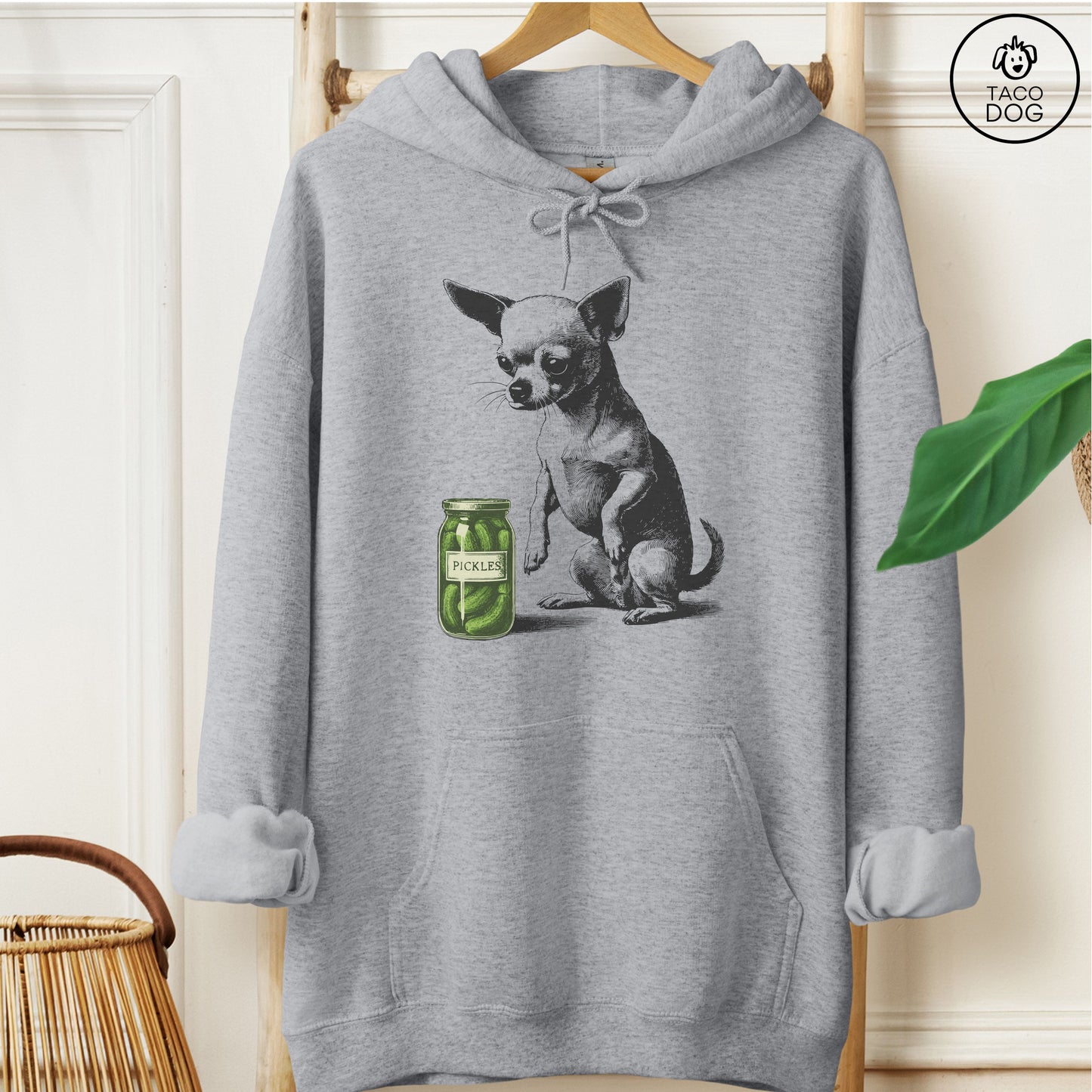 Chihuahua Pickles Hoodie Graphite Heather