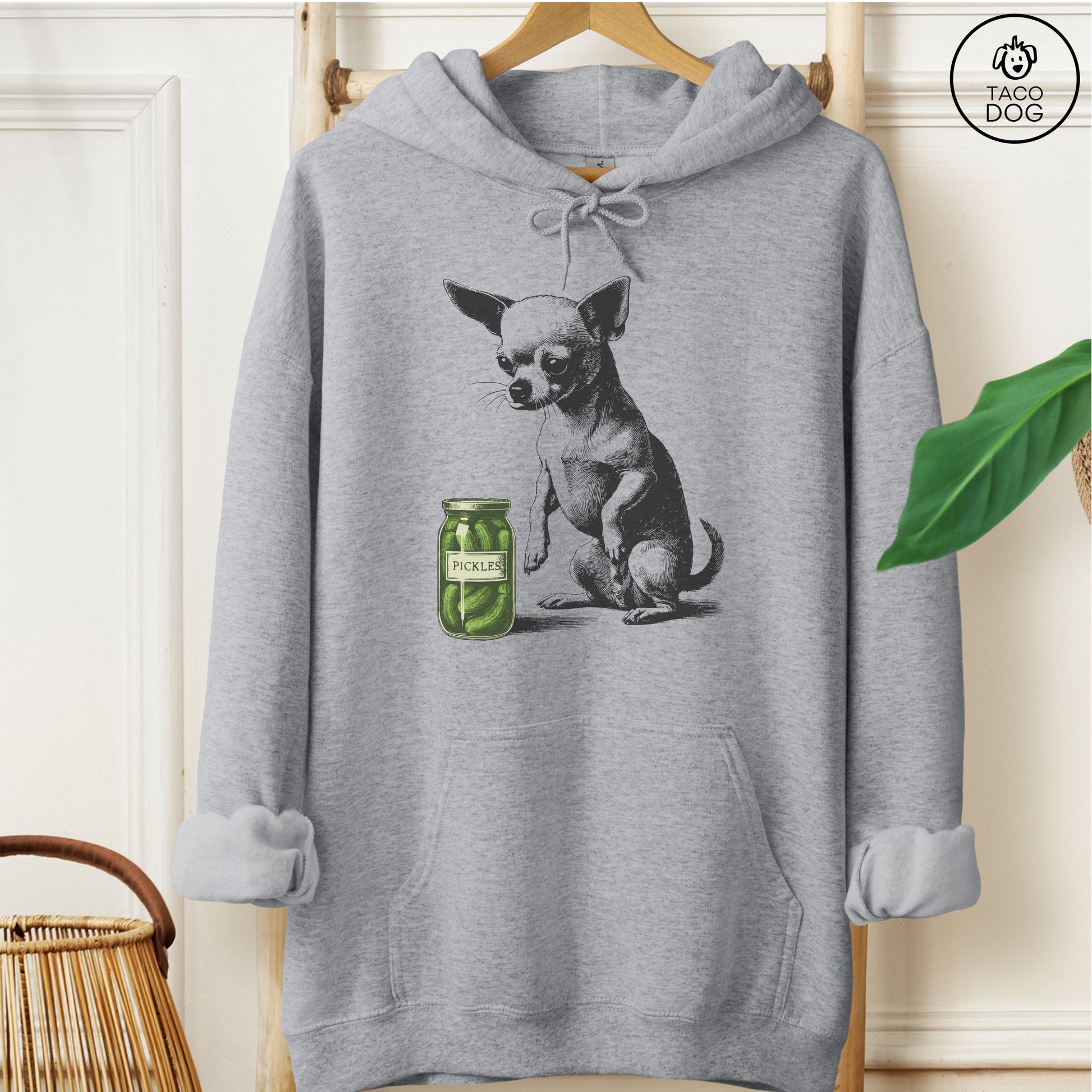 Chihuahua Pickles Hoodie Graphite Heather