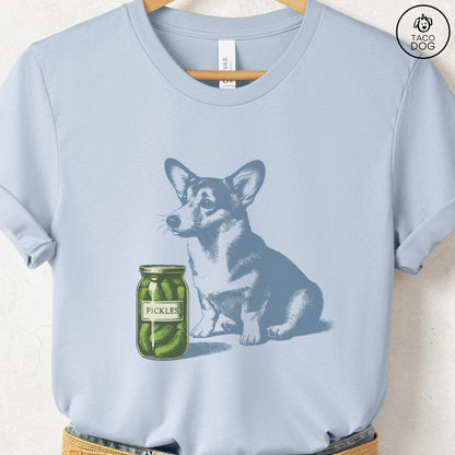 Corgi Pickles T-Shirt Light Blue Taco-Dog