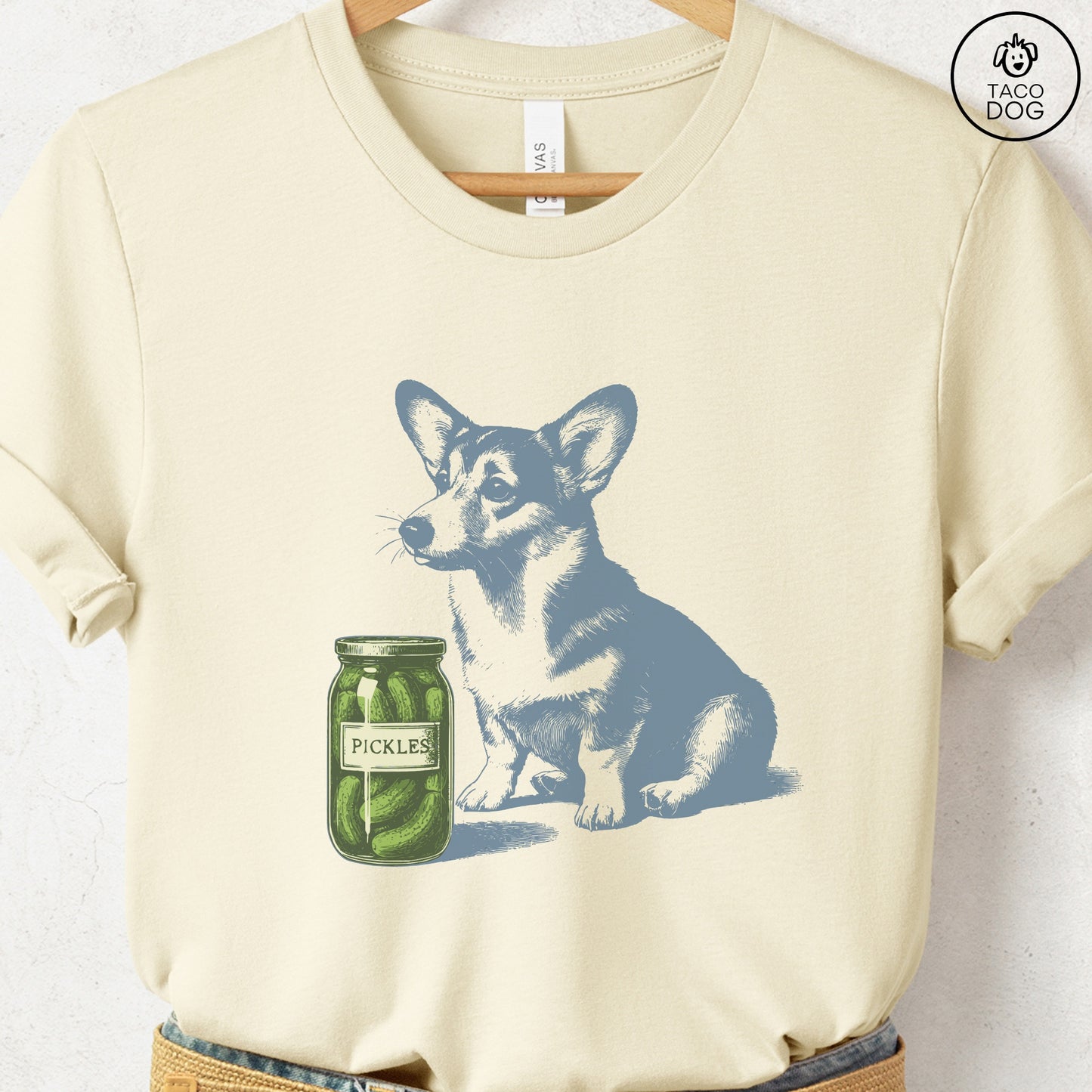 Corgi Pickles T-Shirt Natural Taco-Dog