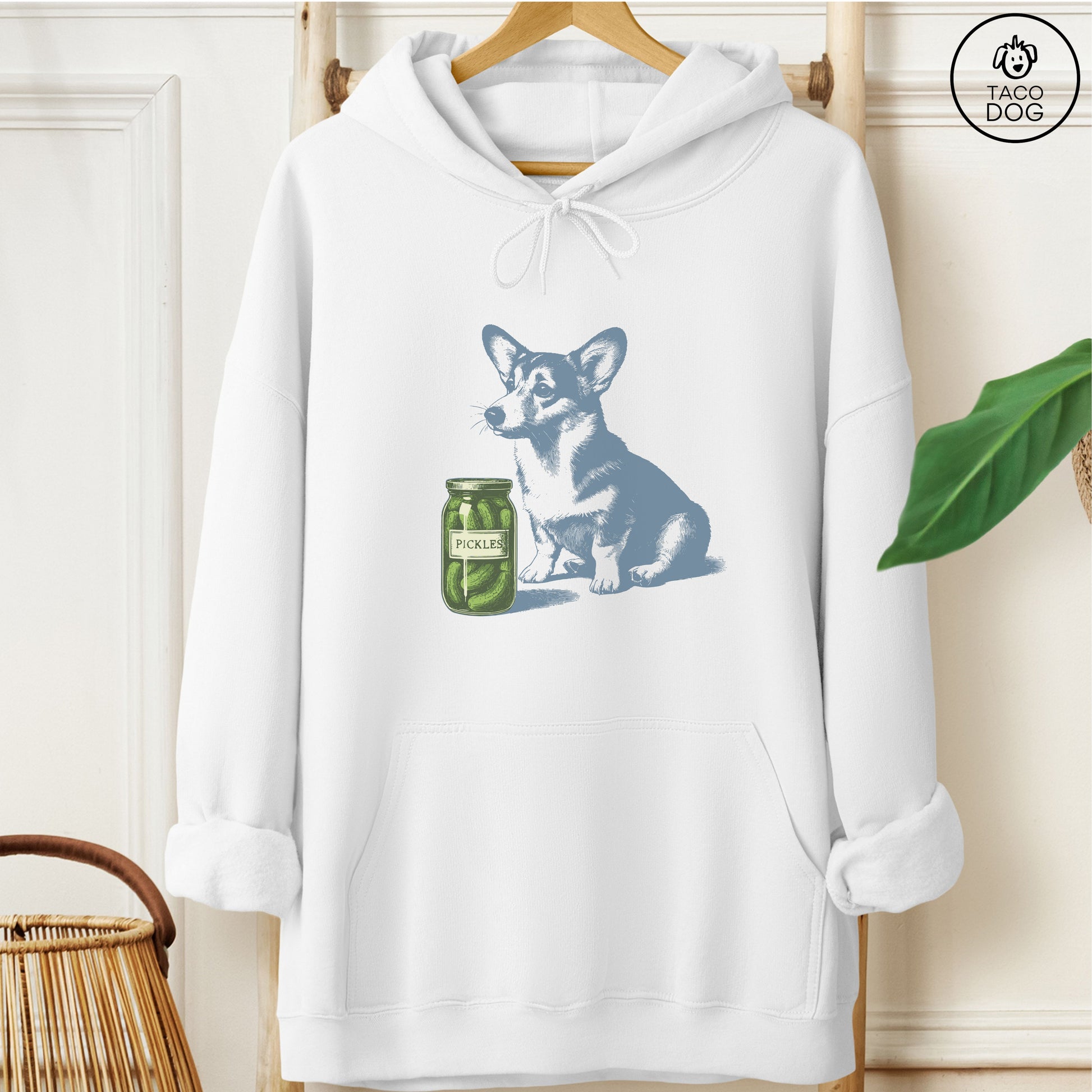 Corgi Pickles Hoodie White