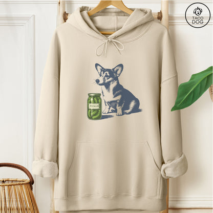 Corgi Pickles Hoodie Sand
