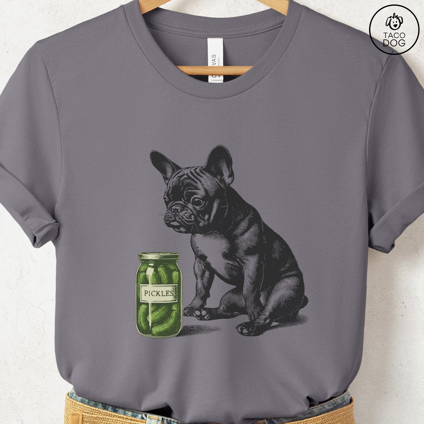 French Bulldog Frenchie Pickles T-Shirt Storm Taco-Dog