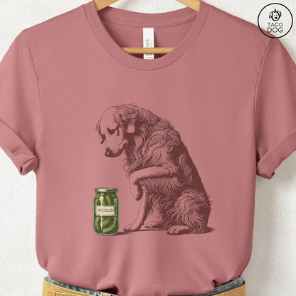 Golden Retriever Pickles T-Shirt Heather Mauve Taco-Dog