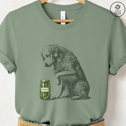 Golden Retriever Pickles T-Shirt Sage Taco-Dog