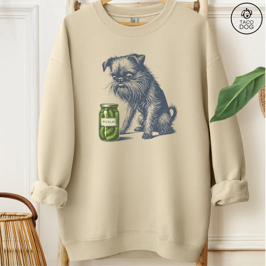 Brussels Griffon Griff Pickles Sweatshirt Sand Taco-Dog