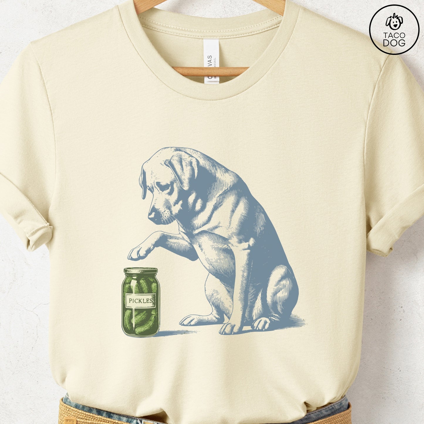 Labrador Retriever Lab Pickles T-Shirt Natural Taco-Dog