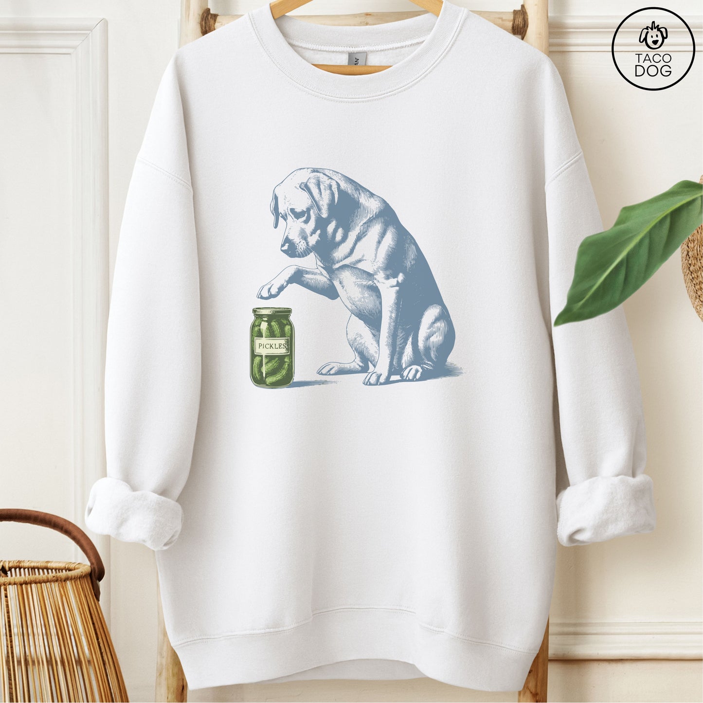 Labrador Retriever Lab Pickles Sweatshirt White Taco-Dog
