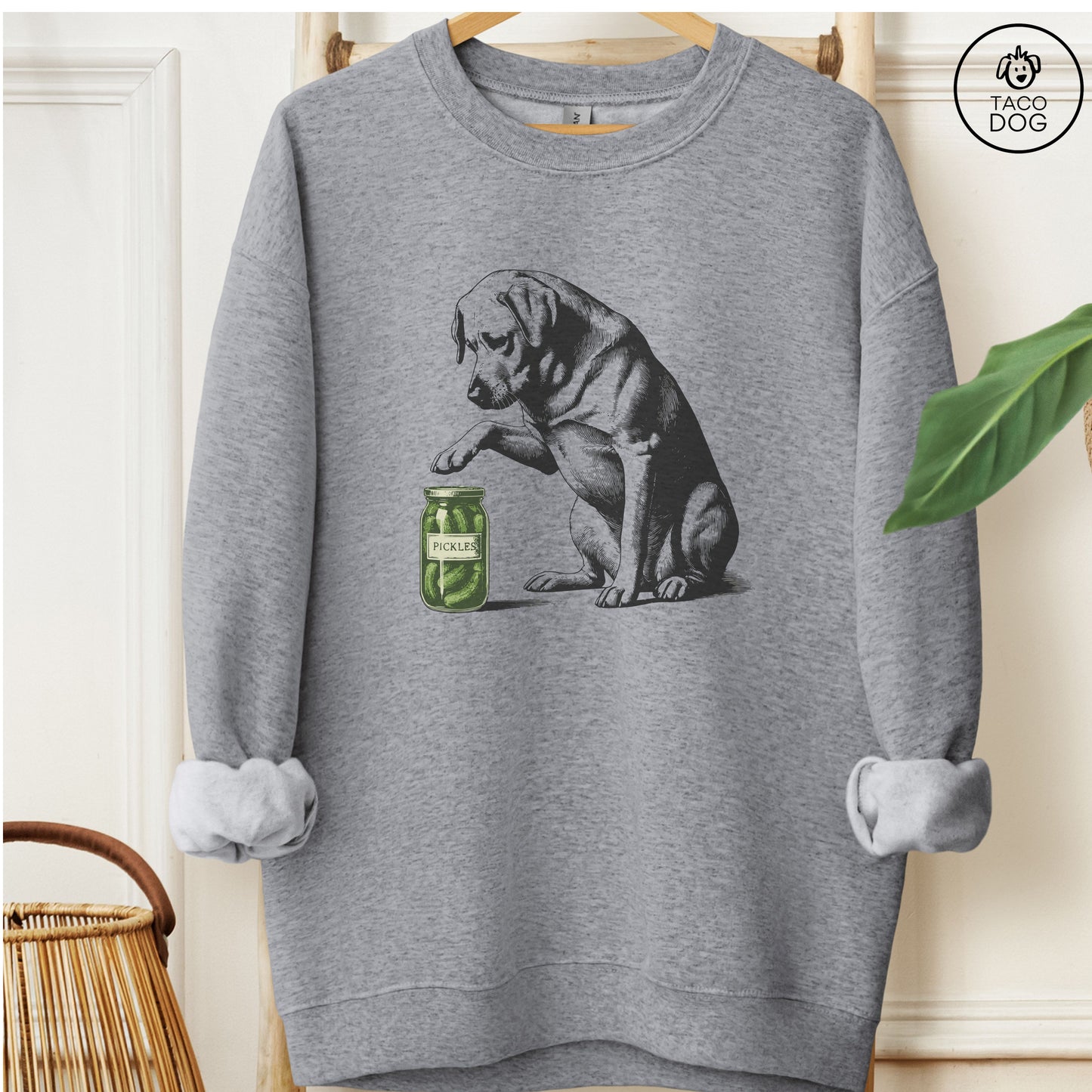 Labrador Retriever Lab Pickles Sweatshirt Graphite Heather Taco-Dog