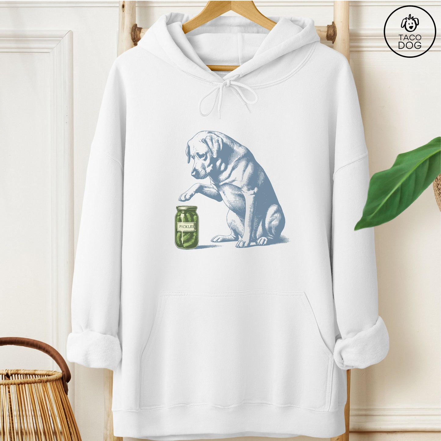 Labrador Retriever Lab Pickles Hoodie White Taco-Dog