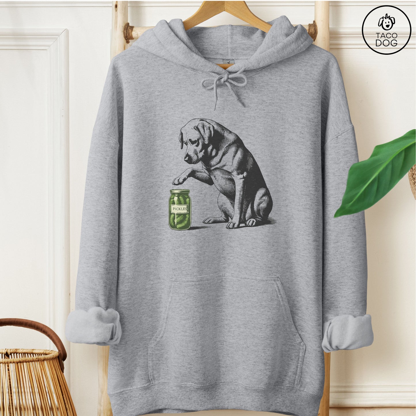 Labrador Retriever Lab Pickles Hoodie Graphite Heather Taco-Dog