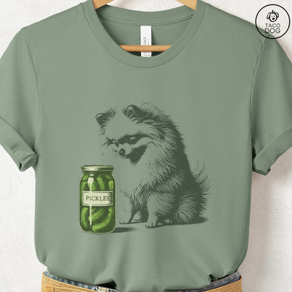 Pomeranian Pickles T-Shirt Sage Taco-Dog
