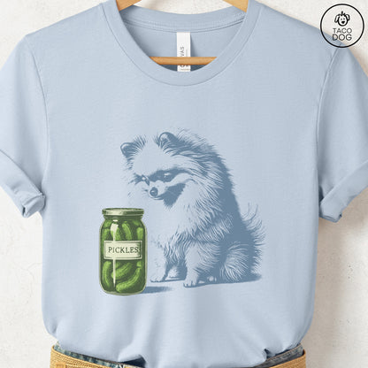 Pomeranian Pickles T-Shirt Light Blue Taco-Dog