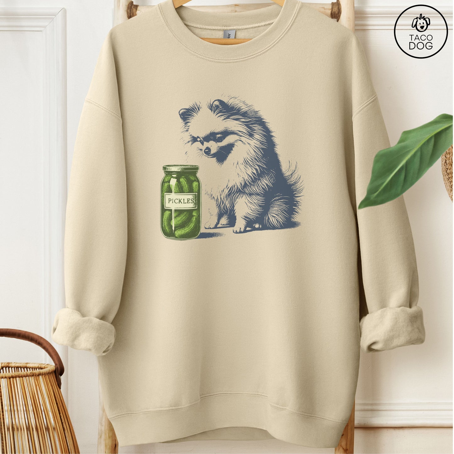 Pomeranian Pickles Sweatshirt Sand Taco-Dog
