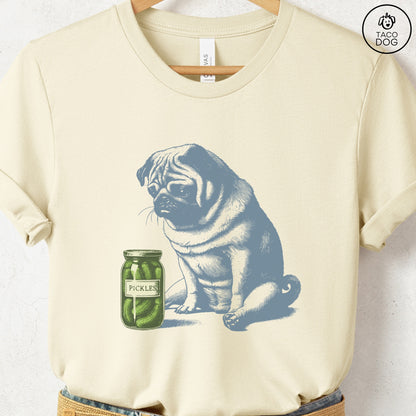Pug Pickles T-Shirt Natural Taco-Dog