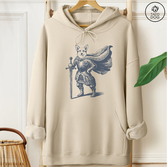 Corgi Knight Hoodie Sand Taco-Dog