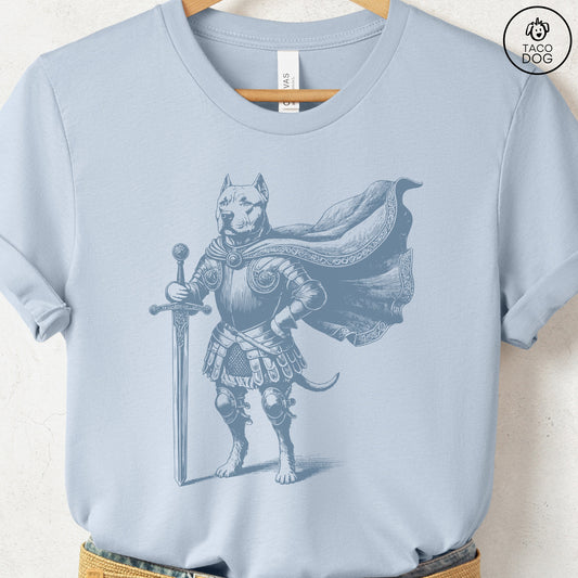 Pitbull Pittbull Pittie Knight T-Shirt Light Blue Taco-Dog
