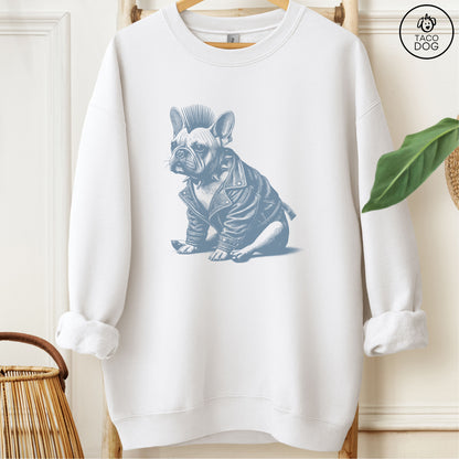 French Bulldog Frenchie Punk Sweatshirt White