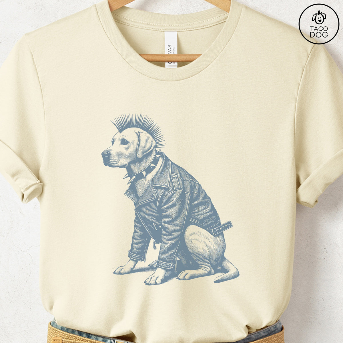 Labrador Retriever Lab Punk T-Shirt, design close-up