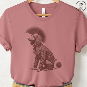 Poodle Punk T-Shirt Heather Mauve Taco-Dog