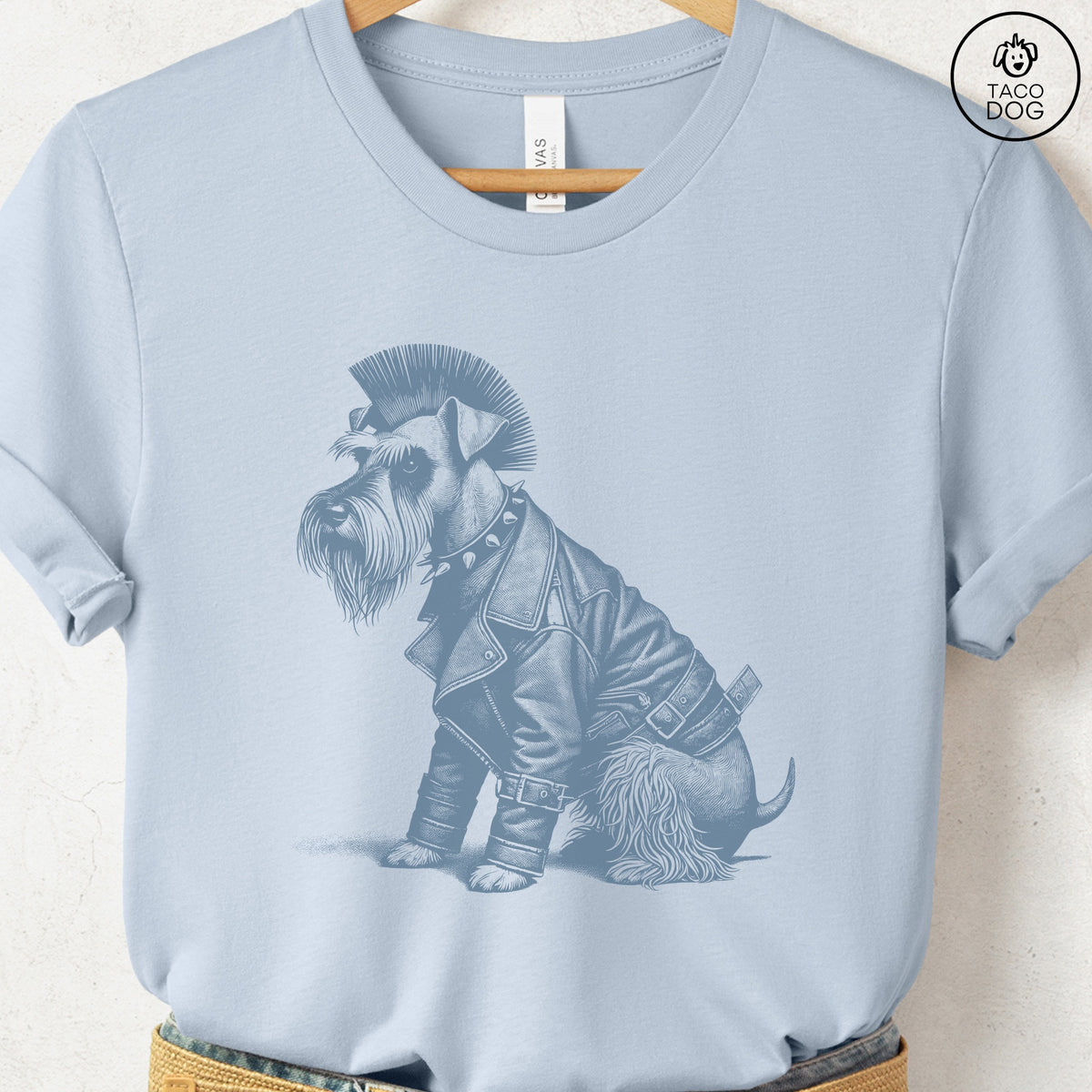 Schnauzer Punk T-Shirt, design close-up