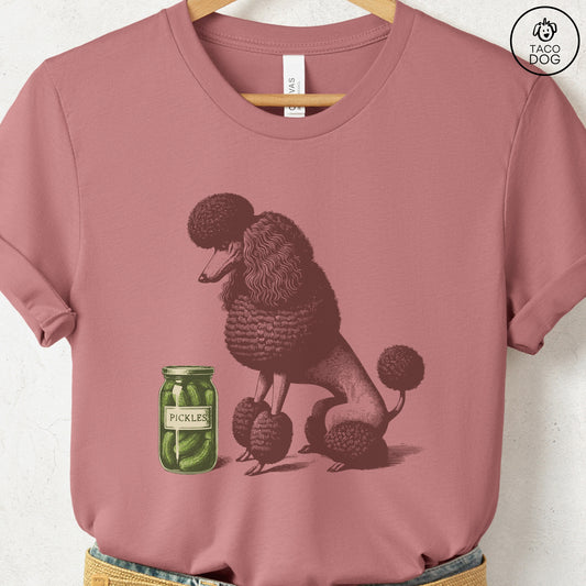 Poodle Pickles T-Shirt Heather Mauve Taco-Dog