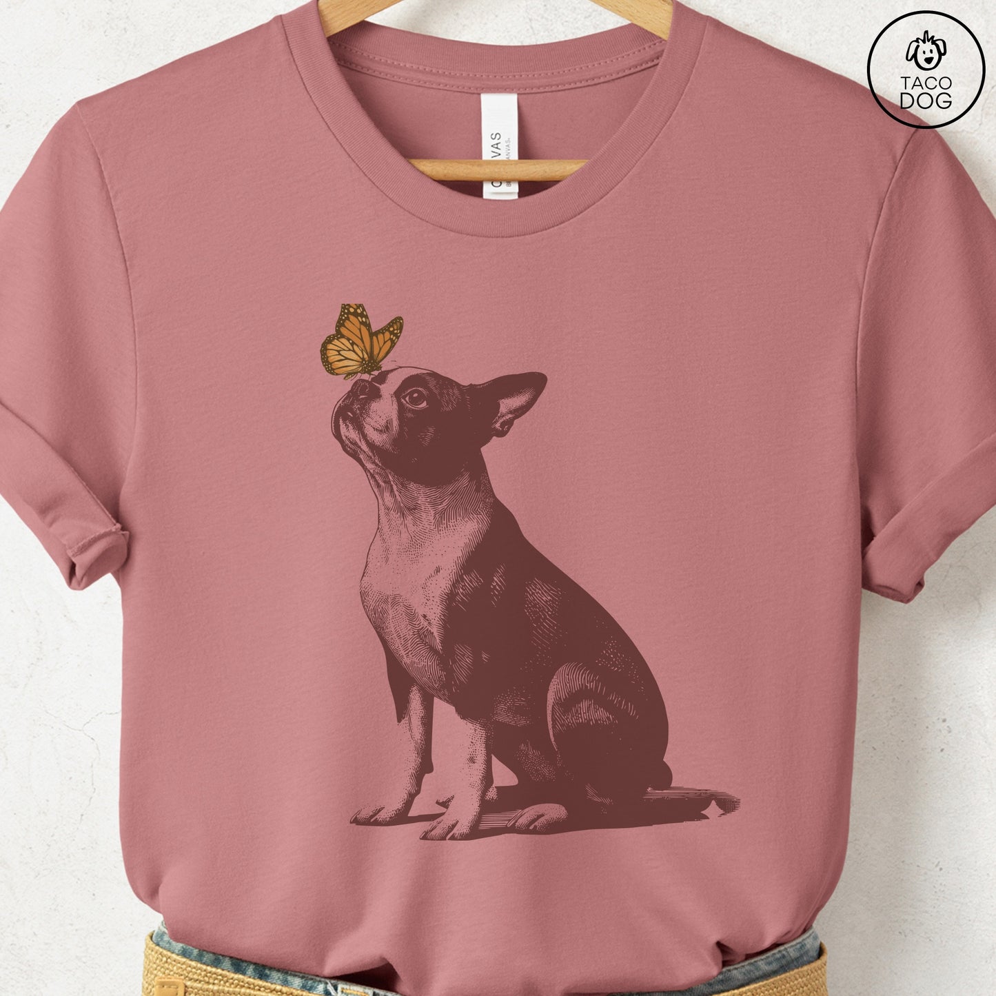 Boston Terrier Butterfly T-Shirt