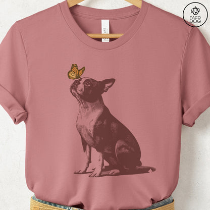 Boston Terrier Butterfly T-Shirt