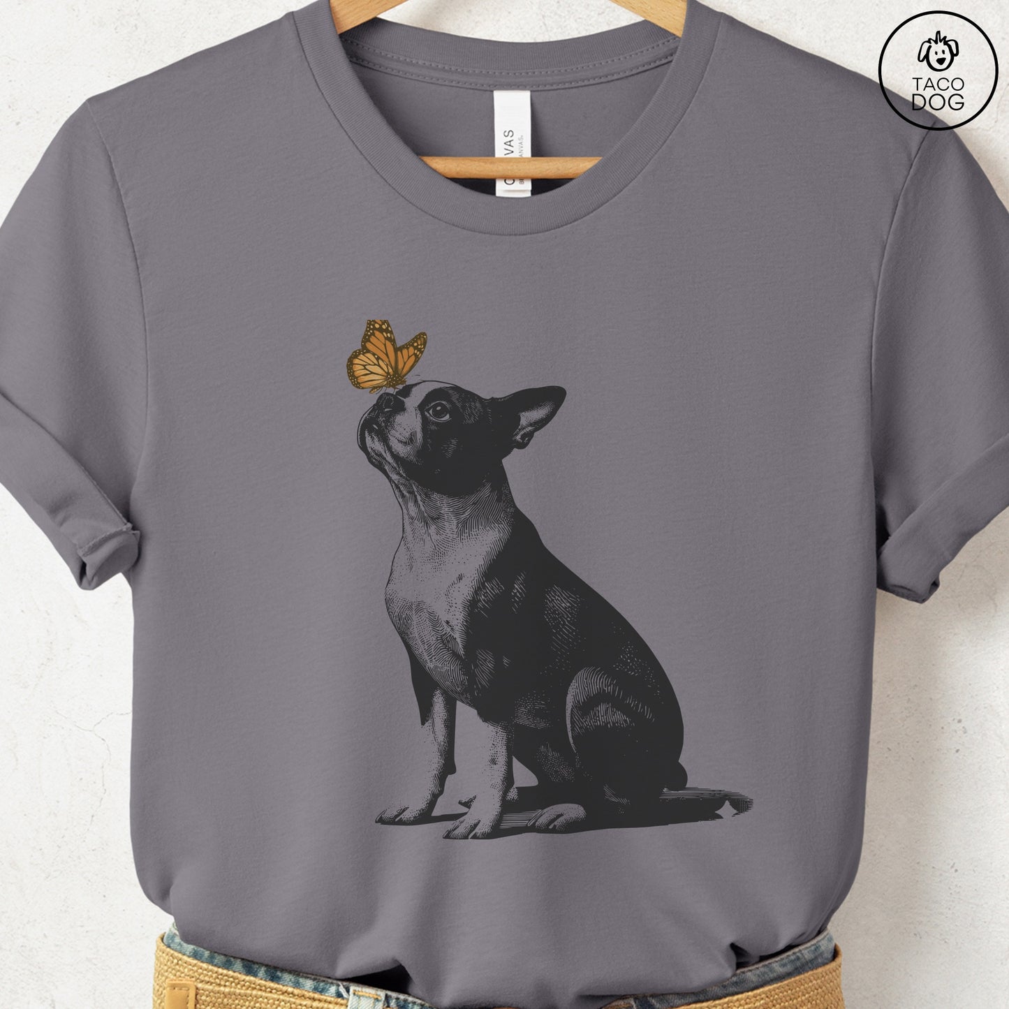 Boston Terrier Butterfly T-Shirt