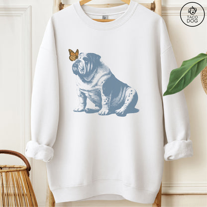 English Bulldog Butterfly Sweatshirt
