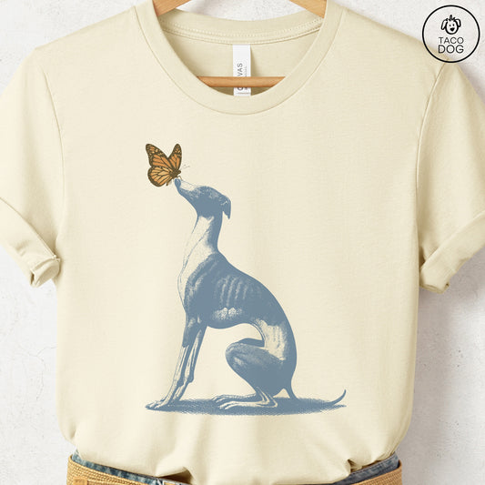 Italian Greyhound Whippet Iggy Butterfly T-Shirt