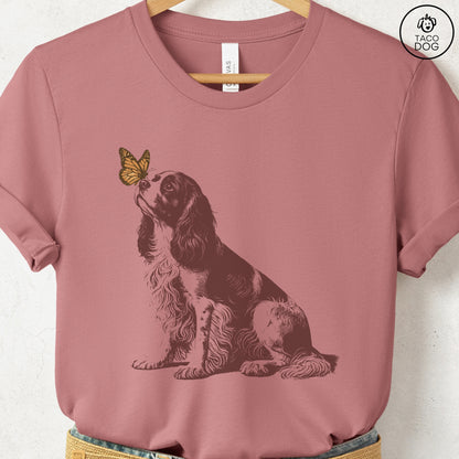 Cavalier King Charles Spaniel Butterfly T-Shirt