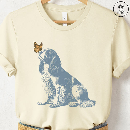 Cavalier King Charles Spaniel Butterfly T-Shirt