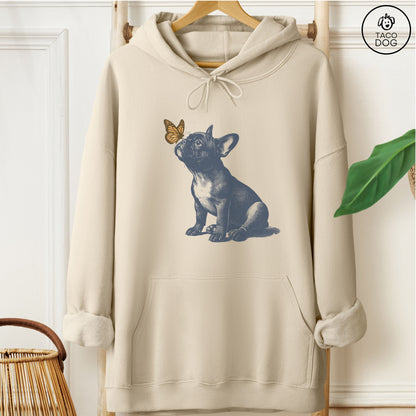French Bulldog Frenchie Butterfly Hoodie Sand Taco-Dog