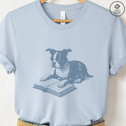 Boston Terrier Studying Book T-Shirt