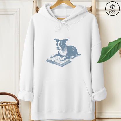 Boston Terrier Studying Book Hoodie