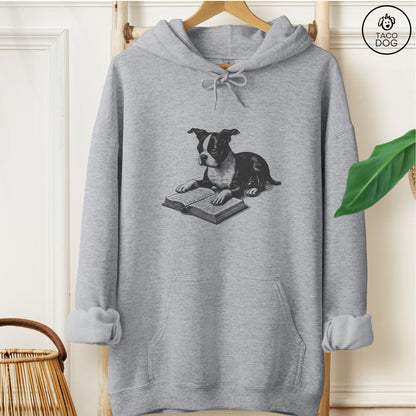 Boston Terrier Studying Book Hoodie