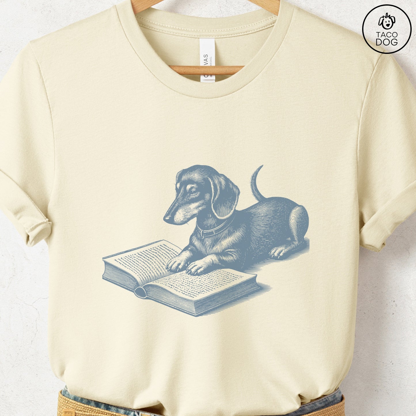 Dachshund Weenie Studying Book T-Shirt