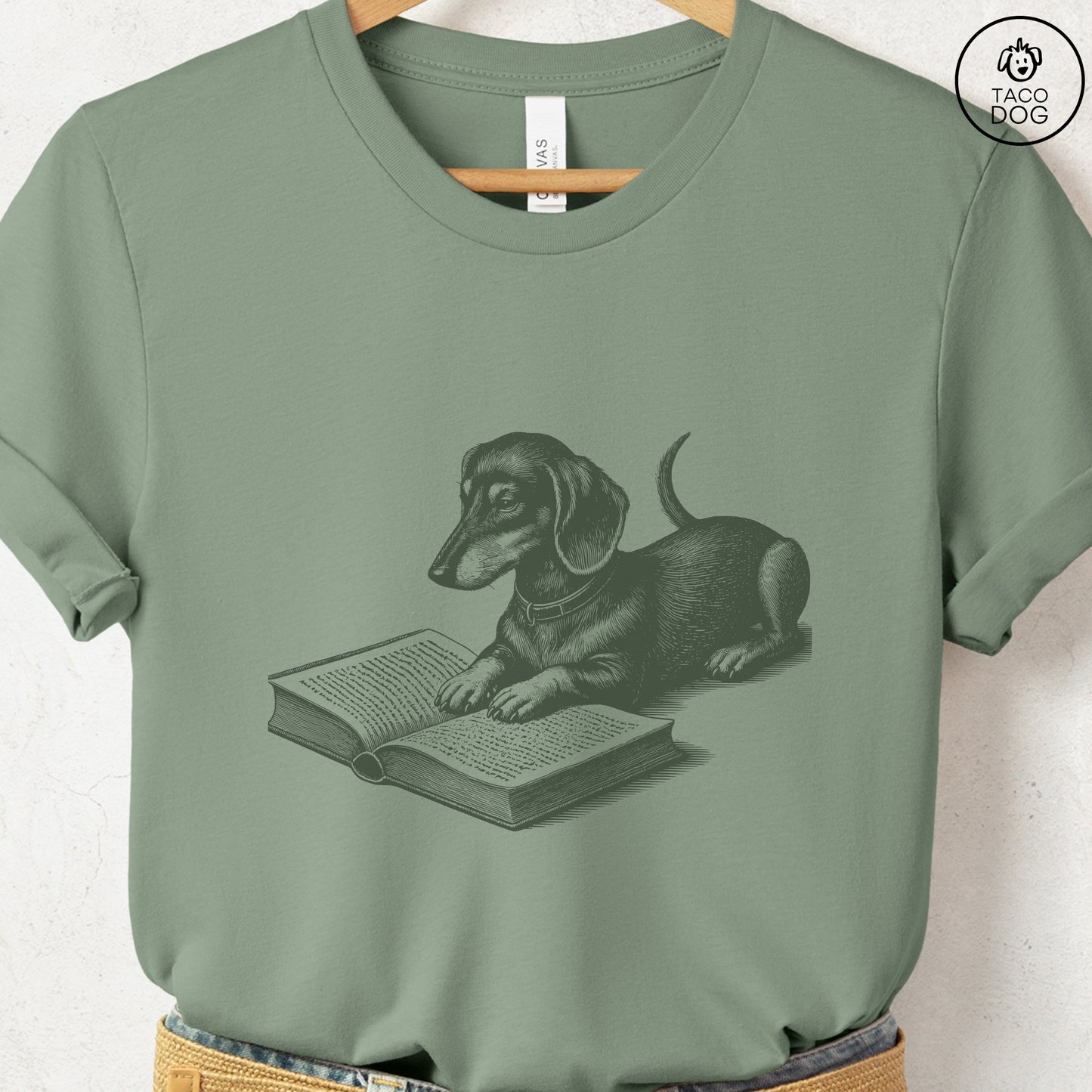 Dachshund Weenie Studying Book T-Shirt