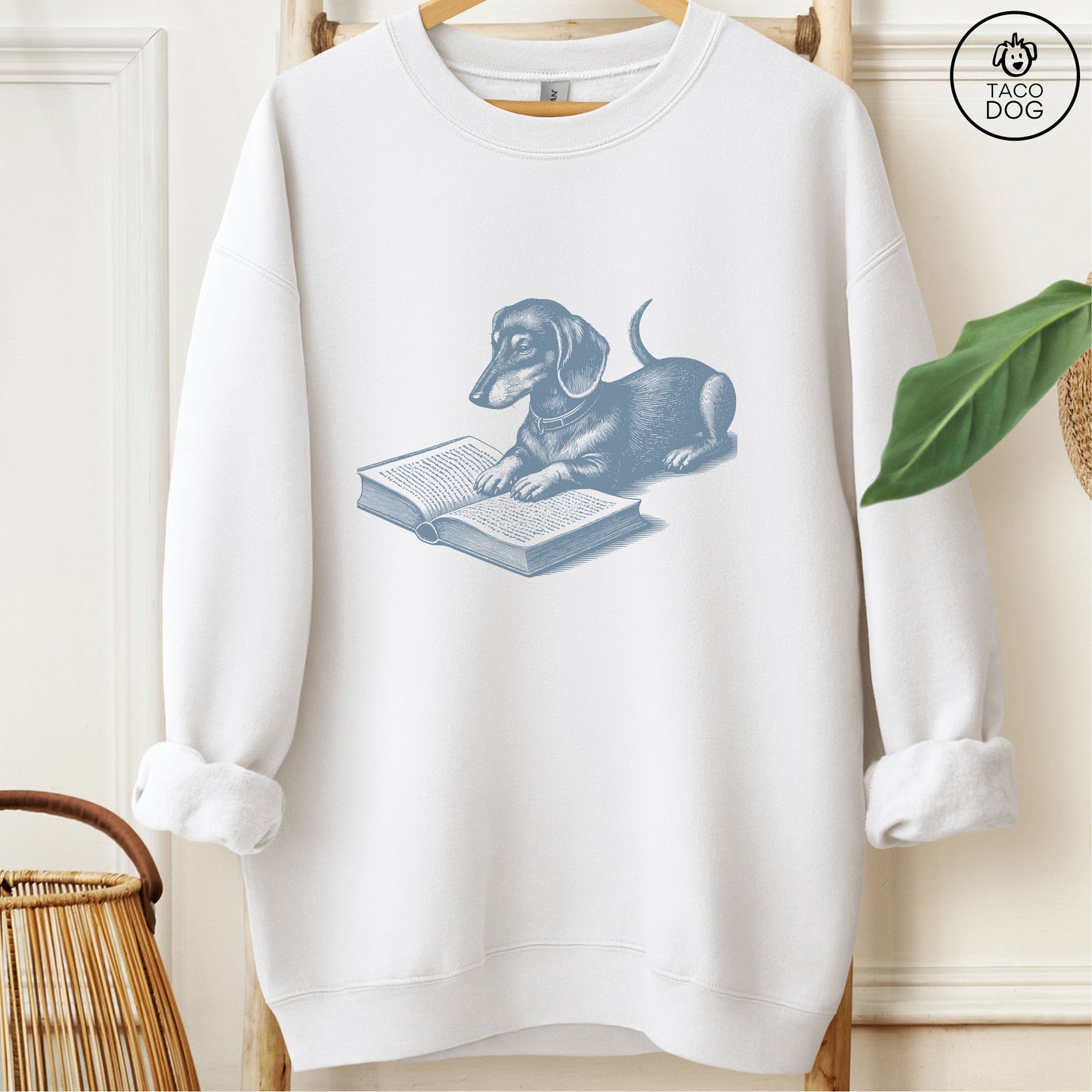 Dachshund Weenie Studying Book Sweatshirt