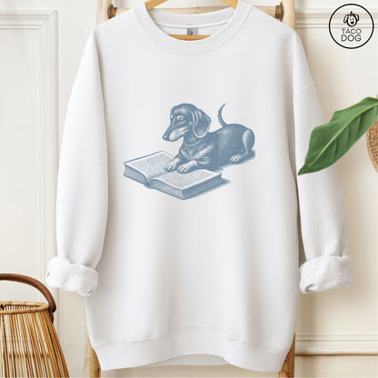 Dachshund Weenie Studying Book Sweatshirt