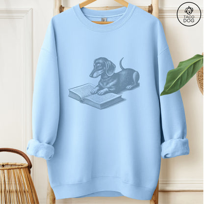 Dachshund Weenie Studying Book Sweatshirt