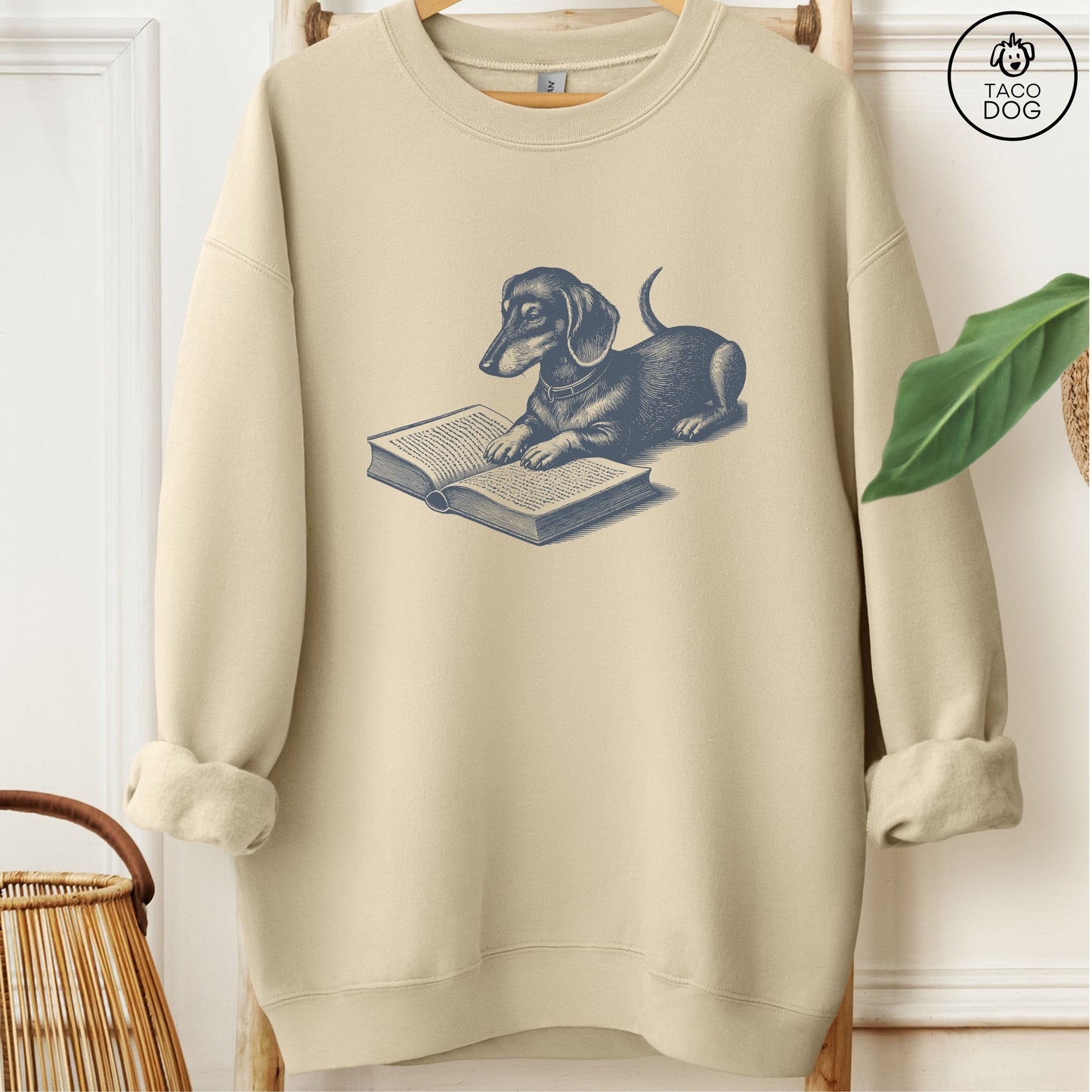 Dachshund Weenie Studying Book Sweatshirt